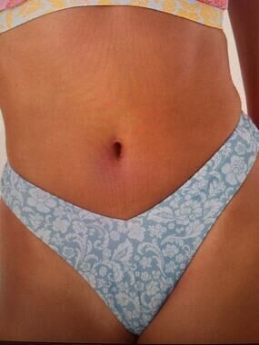 NWT Roxy Tapestry Patchwork V-Front cheeky swim bottom XL